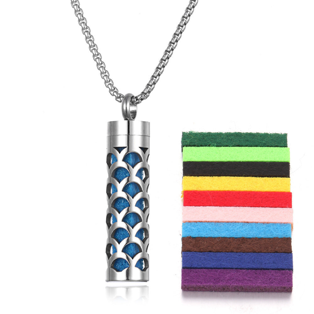 Aromatherapy Pendant Perfume Bottle Titanium Steel - treasure supply