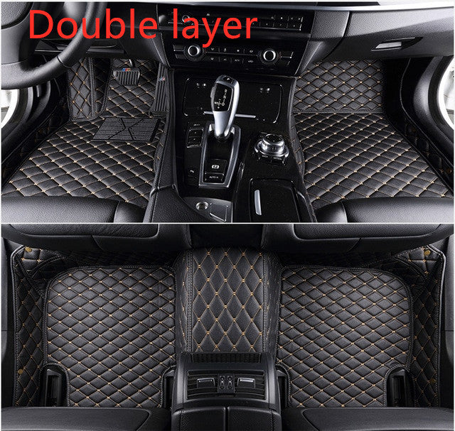 Fully Surrounded Car Leather Floor Mat All Weather Protection - treasure supply