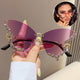 Diamond Butterfly Sunglasses Women Brand Y2K Vintage Rimless