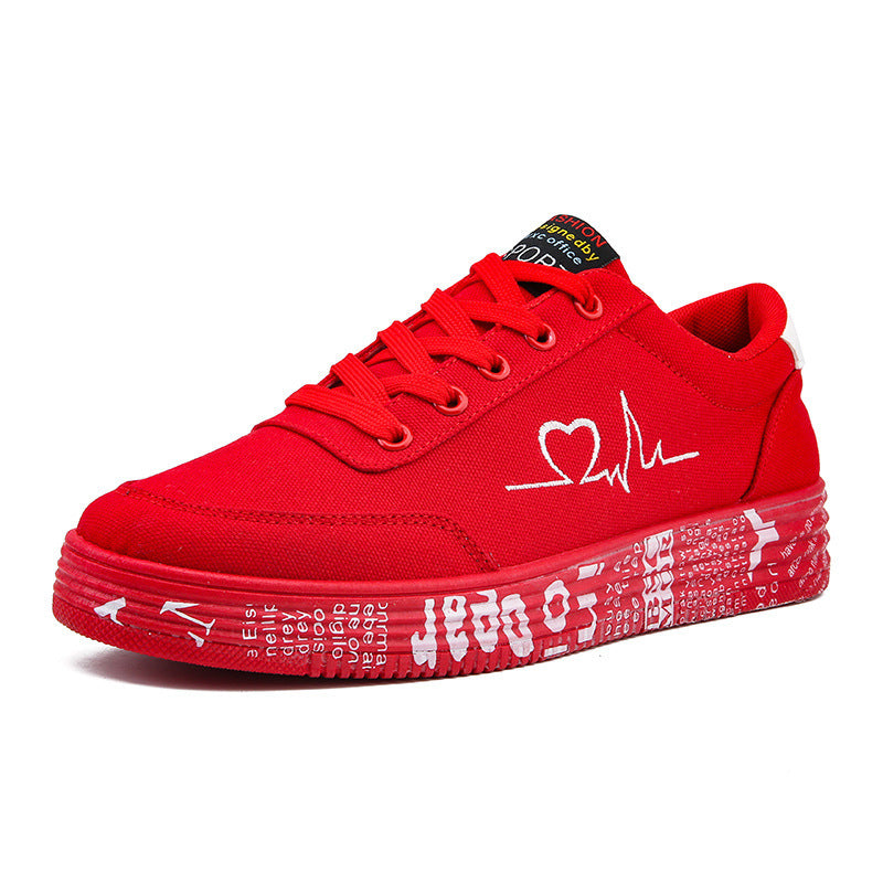 Valentines Day Men Women Love Print Canvas Shoes - treasure supply