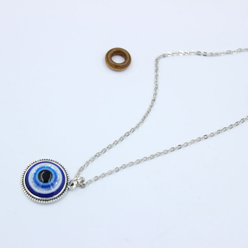 Evil Eye Blue Necklace Sterling Silver 925