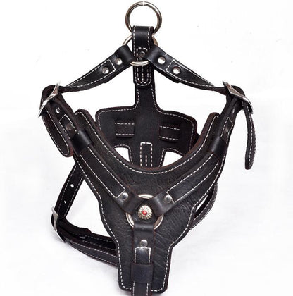 Genuine Leather Dog Harness - treasure supply