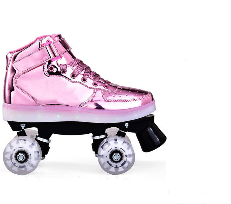 LED Lechargeable Double Row Roller Skates Shoes