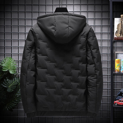 Men's Hooded Coat Jacket Thick Warm Padded Comfortable - Treasure supply