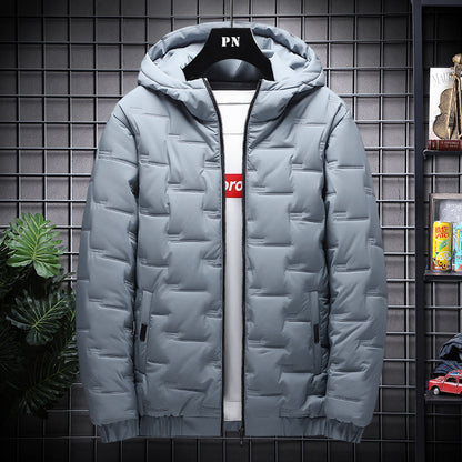 Men's Hooded Coat Jacket Thick Warm Padded Comfortable - Treasure supply