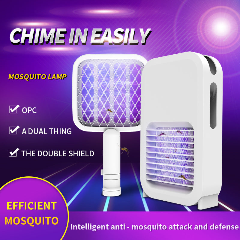 2in1 LED Mosquito Killer Lamp Mosquito Racket - treasure supply