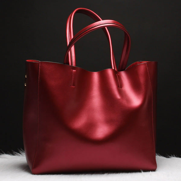 High Quality Two-layer Cowhide Shoulder/Handbags Bags Totes