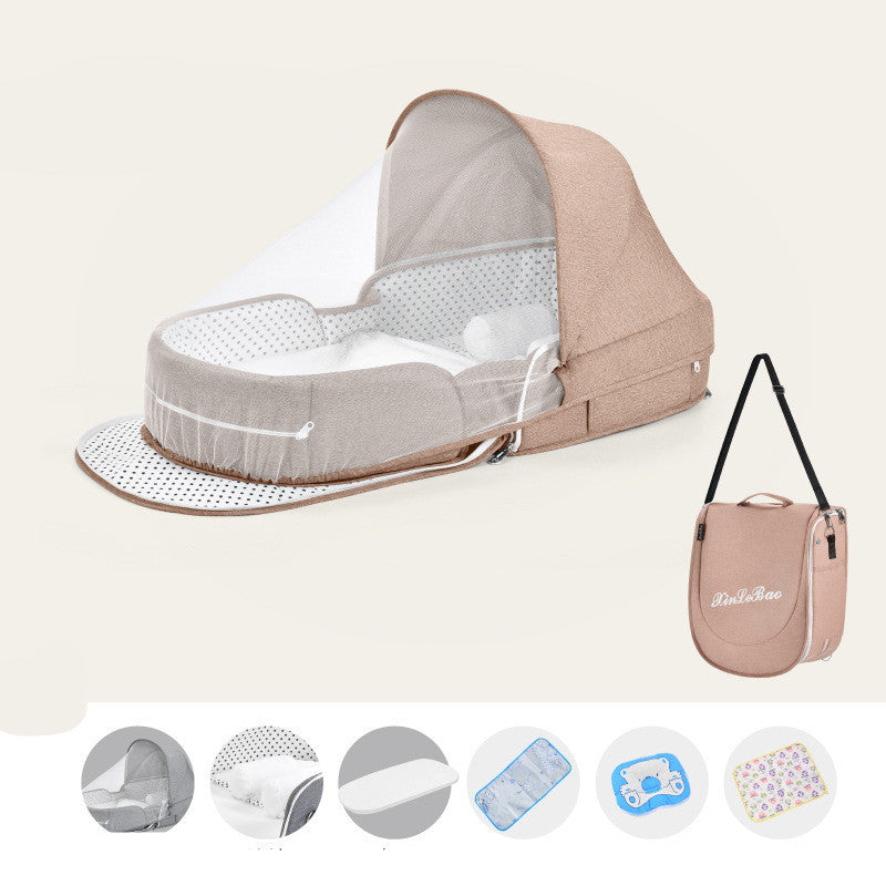 Baby Crib Folding Newborn Nest Travel Cot - treasure supply