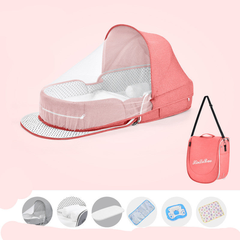 Baby Crib Folding Newborn Nest Travel Cot - treasure supply