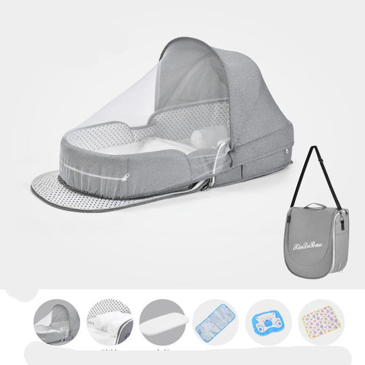 Baby Crib Folding Newborn Nest Travel Cot - treasure supply