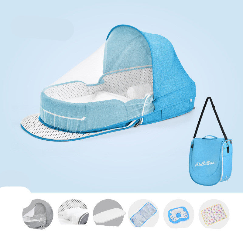 Baby Crib Folding Newborn Nest Travel Cot - treasure supply