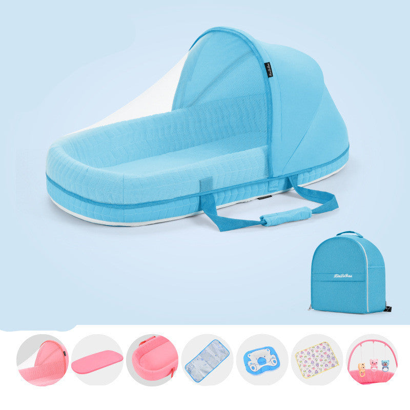 Baby Crib Folding Newborn Nest Travel Cot - treasure supply