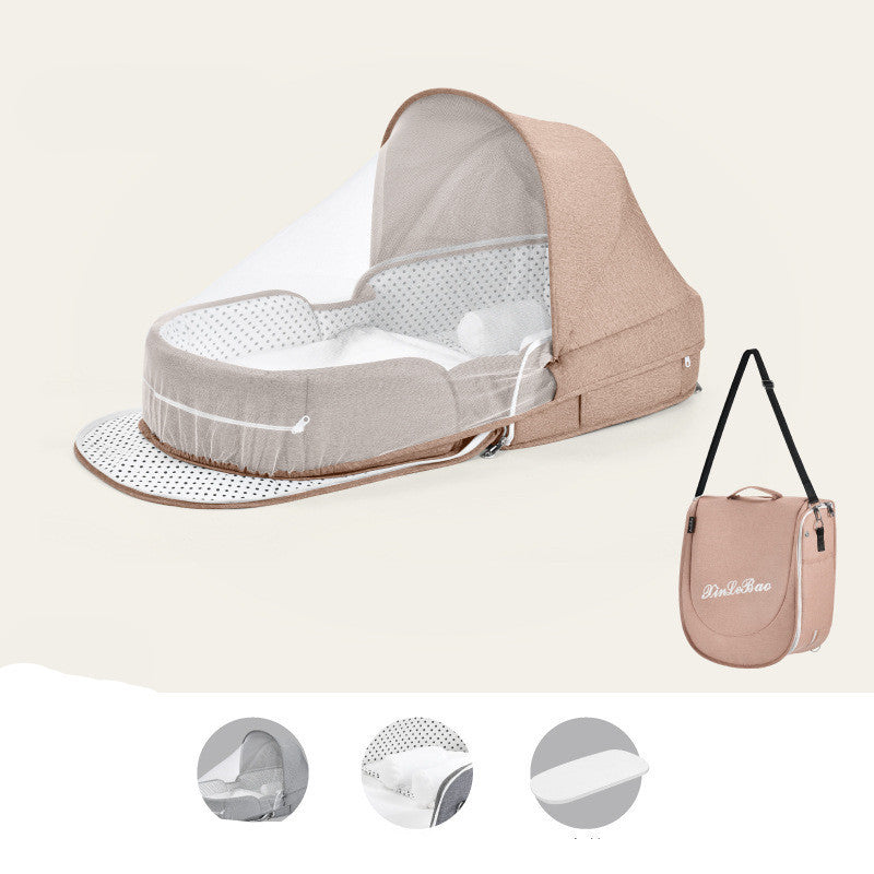 Baby Crib Folding Newborn Nest Travel Cot - treasure supply