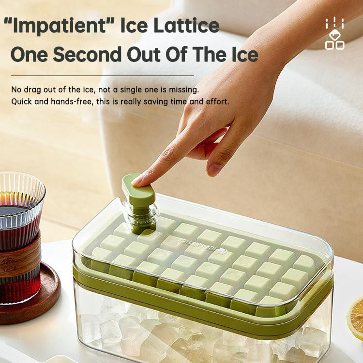 Ice Cube Tray With Lid And Bin Soft Silicone Easy Release Mold - treasure supply