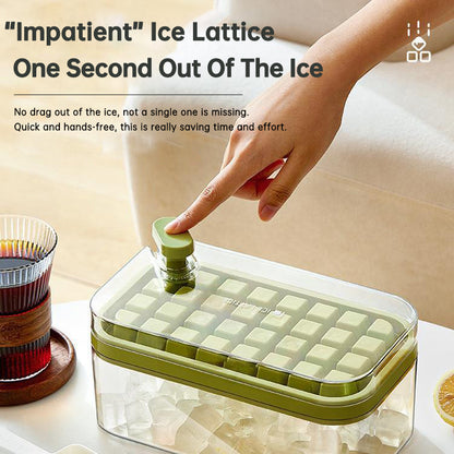 Ice Cube Tray With Lid And Bin Soft Silicone Easy Release Mold - treasure supply