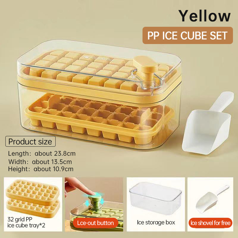 Ice Cube Tray With Lid And Bin Soft Silicone Easy Release Mold - treasure supply