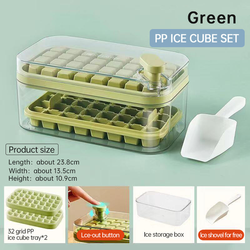 Ice Cube Tray With Lid And Bin Soft Silicone Easy Release Mold - treasure supply