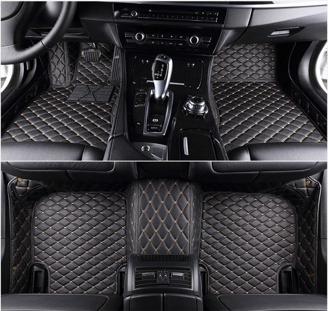 Fully Surrounded Car Leather Floor Mat All Weather Protection