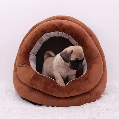 Pet Cat Dog Sleeping Bed House Fluffy Cave Soft Warm - treasure supply