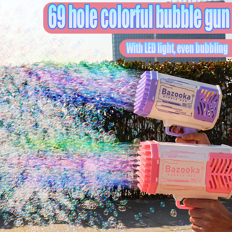 Bubble Gun 69 Holes Soap Bubbles Machine