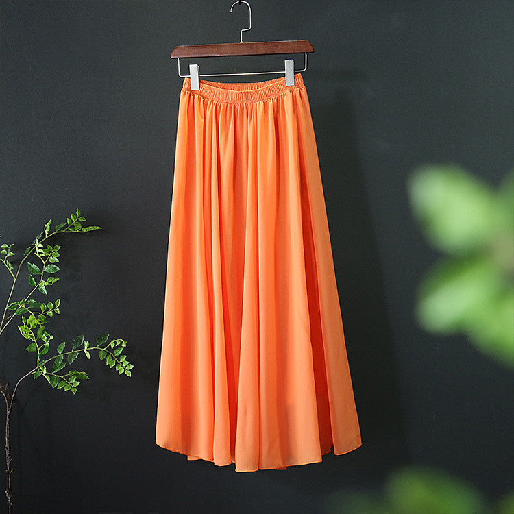 Women Chiffon Long-length Skirt - treasure supply