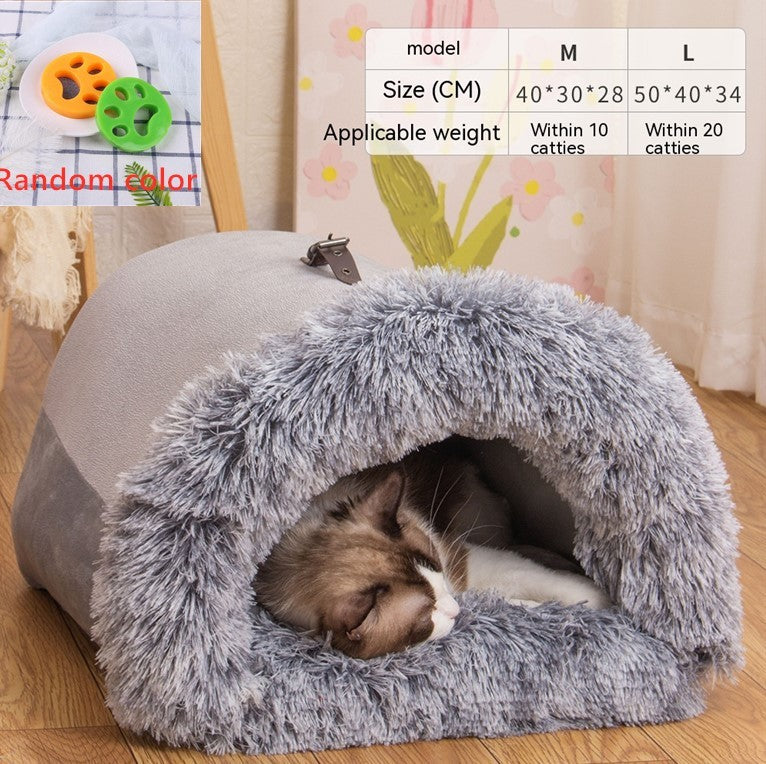 Portable Pet Nest Moisture-proof Long Fur Cat Nest