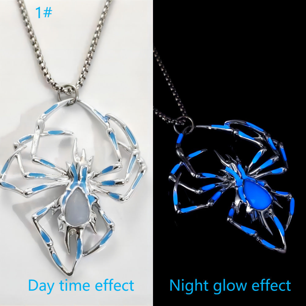 Halloween Glowing Night Fluorescence Spider Necklace - treasure supply