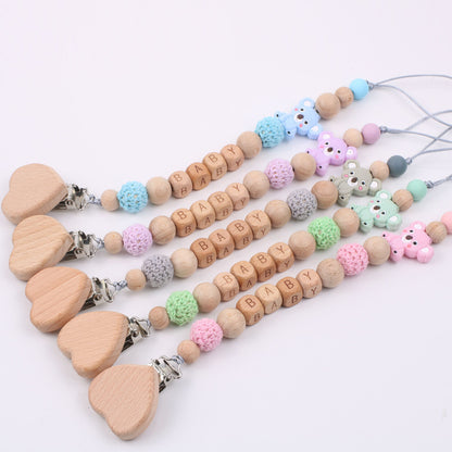 Baby Products Soothing Beech Wood Mouth Chain Clip - treasure supply