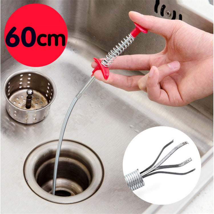 60CM Sewer Dredger Spring Pipe Dredging Tool Household Hair Cleaner Drain Clog Remover Cleaning Tools Household For Kitchen Sink Kitchen Gadgets - Treasure Supply