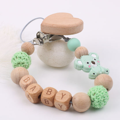 Baby Products Soothing Beech Wood Mouth Chain Clip - treasure supply