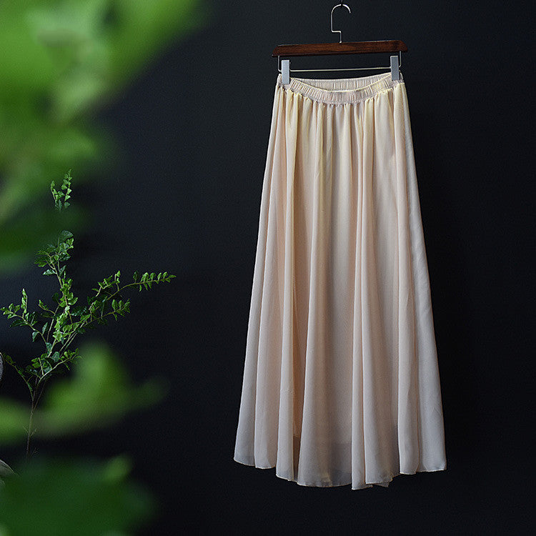 Women Chiffon Long-length Skirt - treasure supply