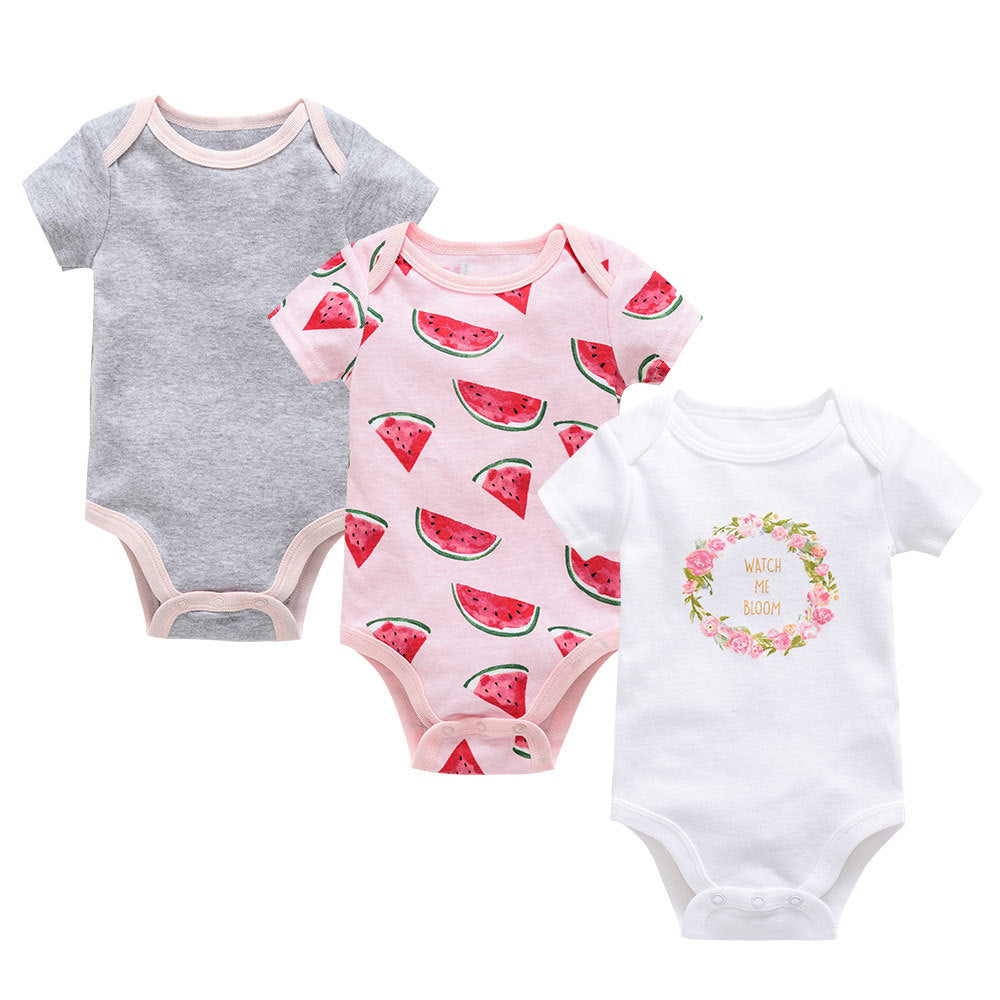 3 Pack New Born Baby Clothes Half Sleeves Onesies - Treasure supply