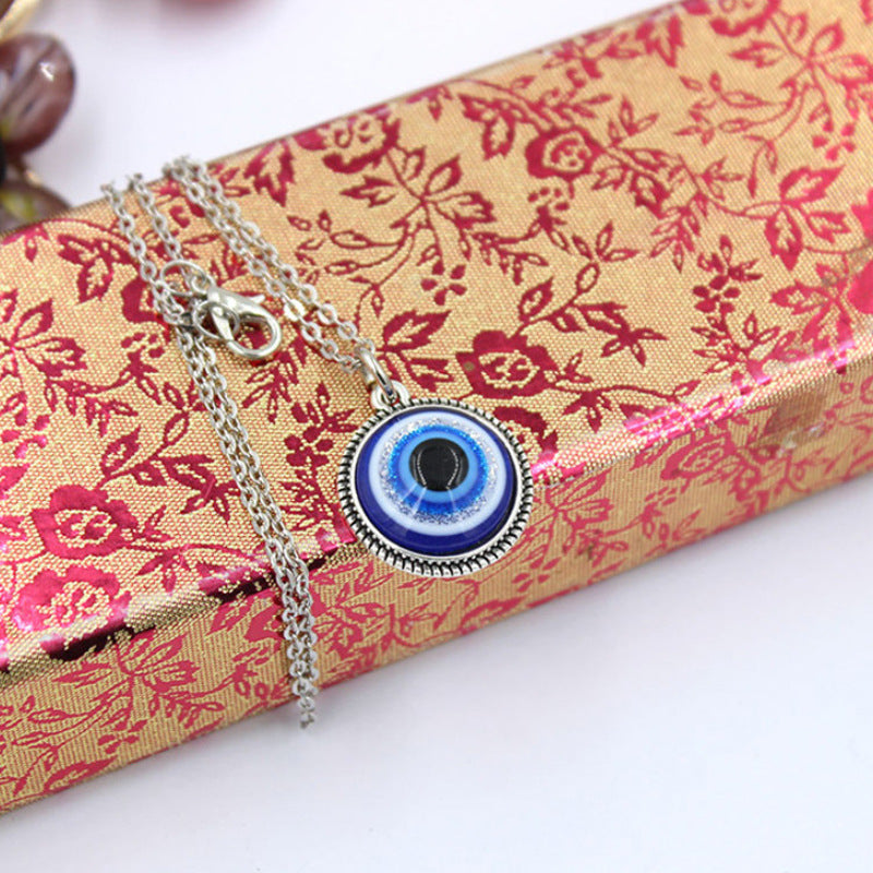 Evil Eye Blue Necklace Sterling Silver 925