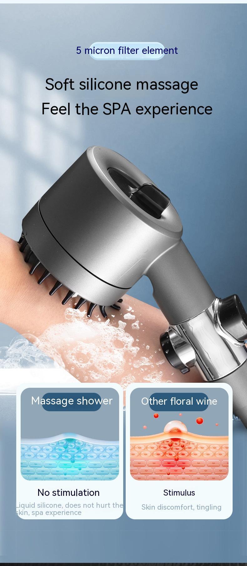 Multifunctional Massage Shower Head 3-Speed Pressure