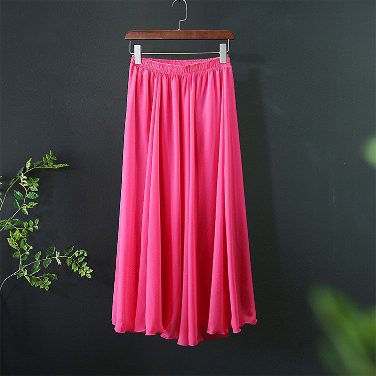 Women Chiffon Long-length Skirt - treasure supply