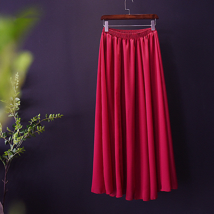 Women Chiffon Long-length Skirt - treasure supply