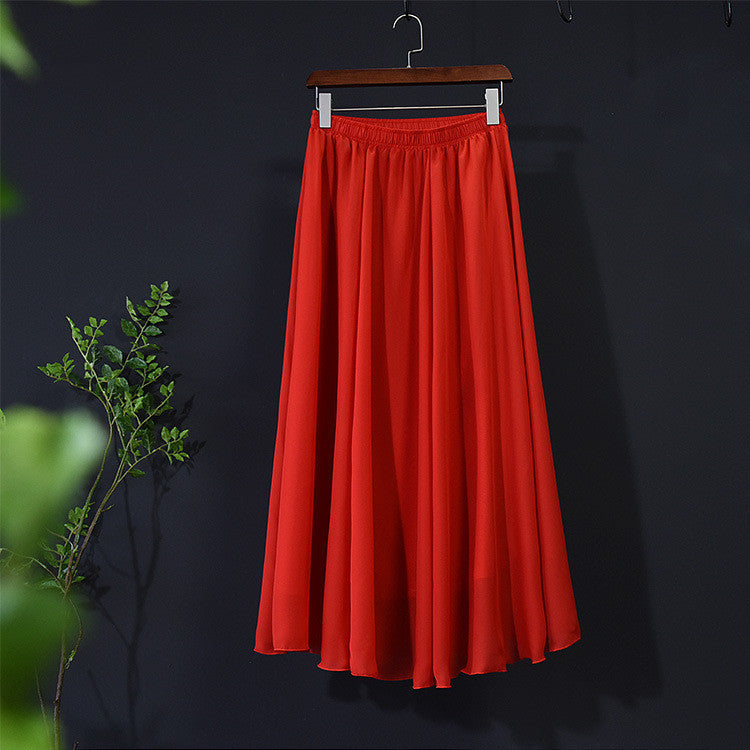 Women Chiffon Long-length Skirt - treasure supply