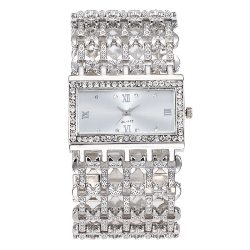 Diamond Watch Square Roman Rhinestone - treasure supply