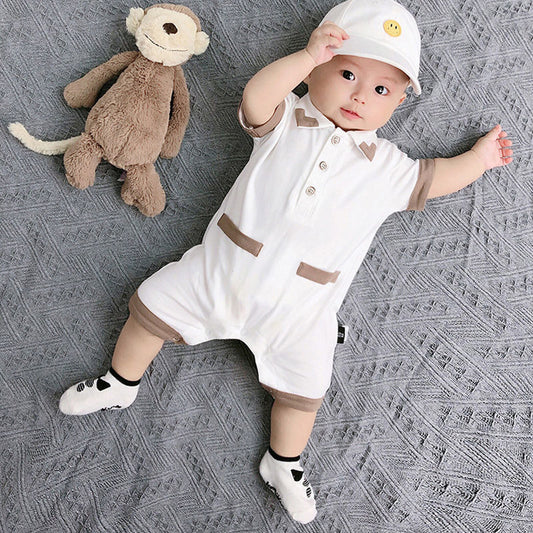 Newborn Baby Summer Jumpsuit Cotton Half Sleeve Romper - treasure suppply