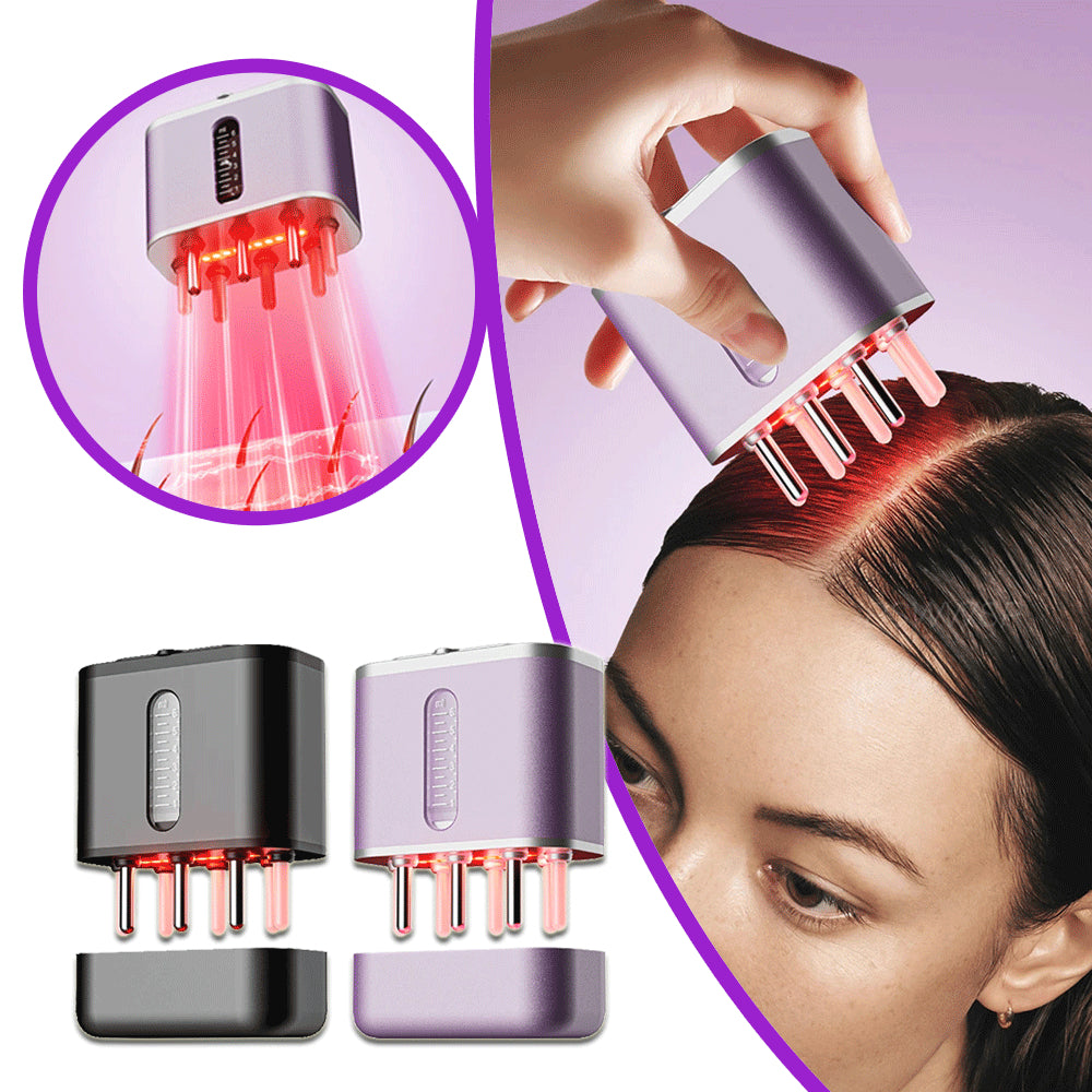 Red Light Electric Scalp Massager and Hair Oil Applicator, Red Light Vibration - Treasure Supply