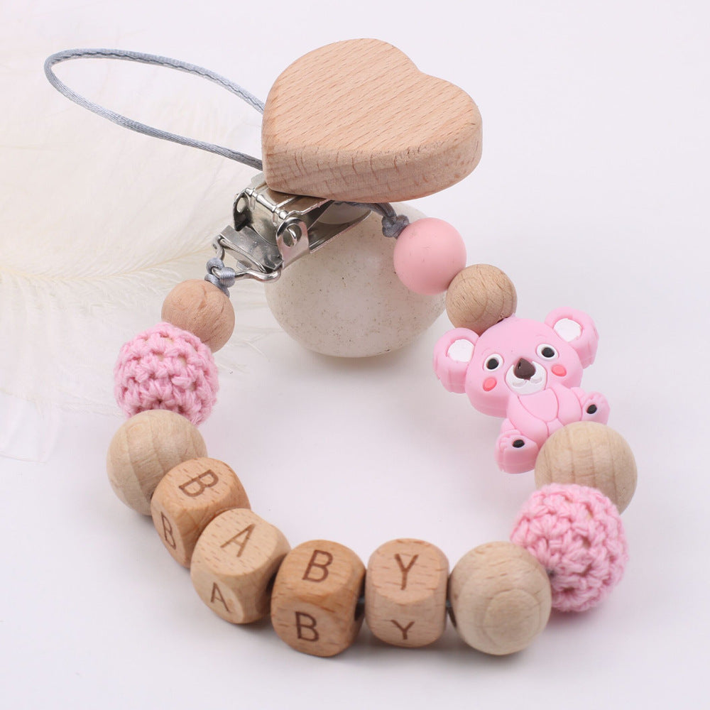 Baby Products Soothing Beech Wood Mouth Chain Clip - treasure supply