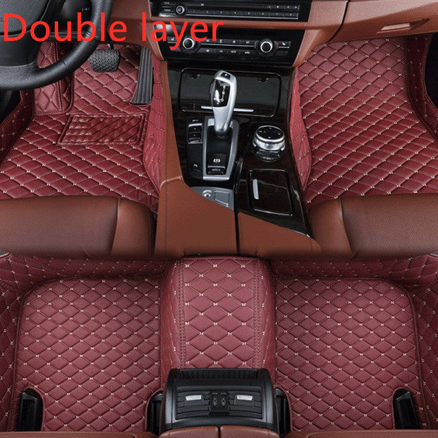 Fully Surrounded Car Leather Floor Mat All Weather Protection - treasure supply