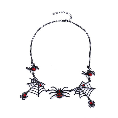 Halloween Spider And Spider Web Necklace - treasure supply