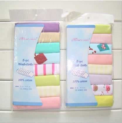 8pcs Pack Cotton Newborn Baby Towels - treasure supply