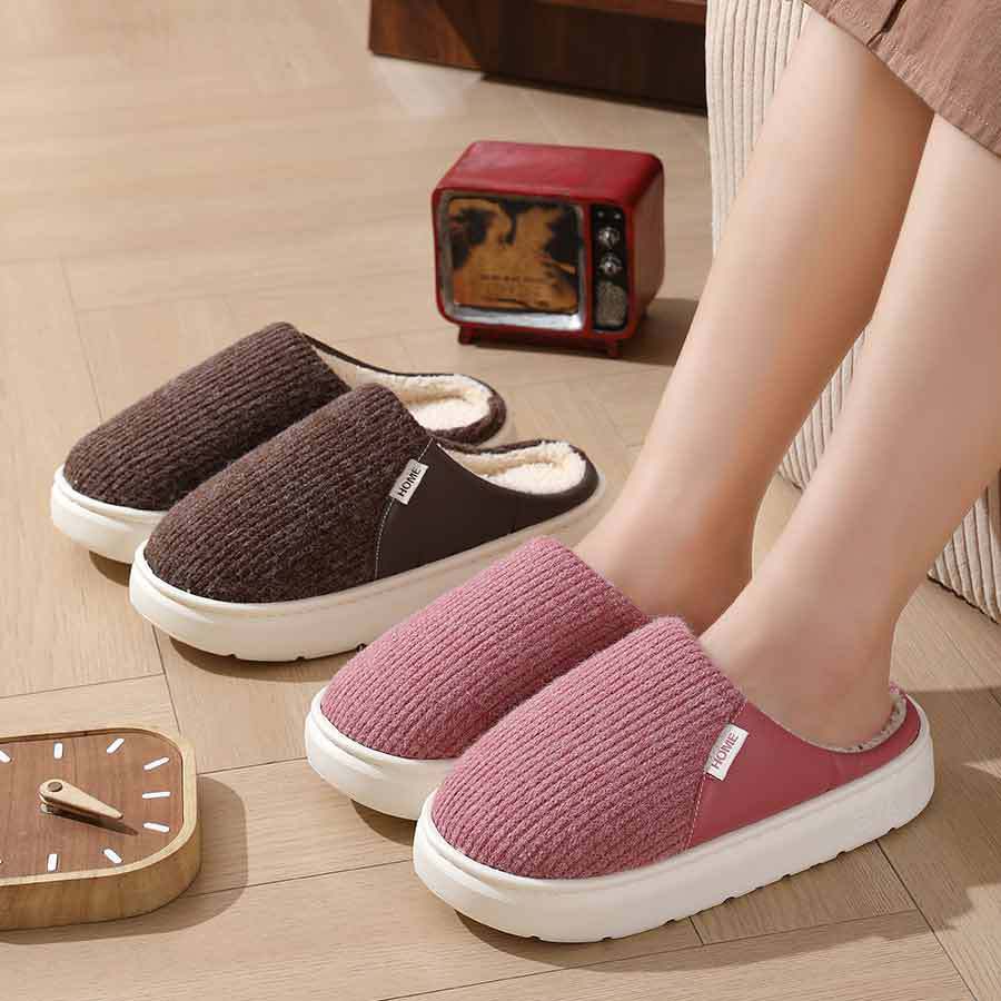 Women Men Winter Warm Plush Lightweight Home Slippers - treasure supply