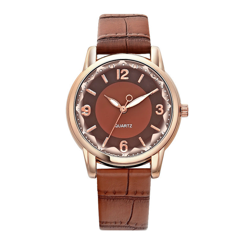 Women's Two-tone Dial Belt Quartz Watch - treasure supply