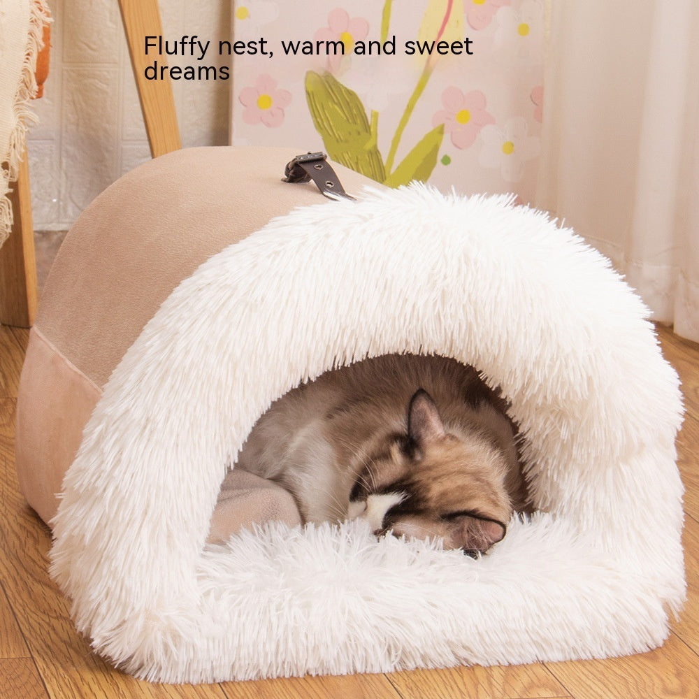 Portable Pet Nest Moisture-proof Long Fur Cat Nest