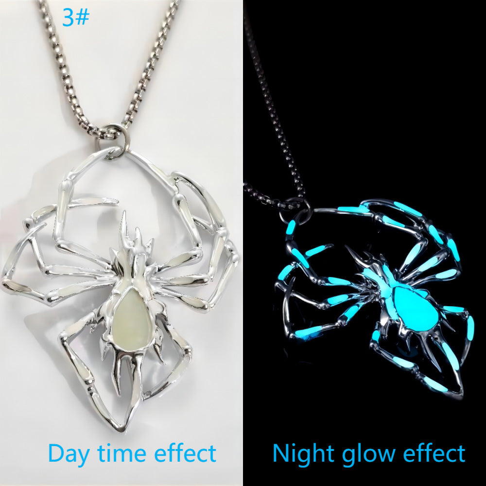 Halloween Glowing Night Fluorescence Spider Necklace - treasure supply