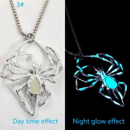 Halloween Glowing Night Fluorescence Spider Necklace - treasure supply