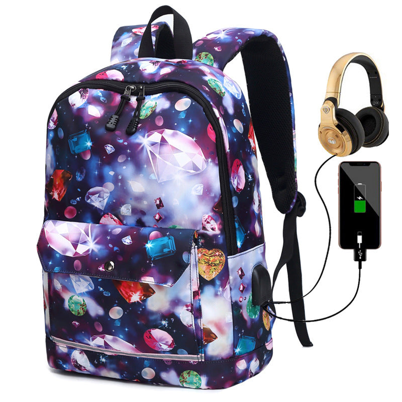 School Backpack Teenagers Rechargeable Bag